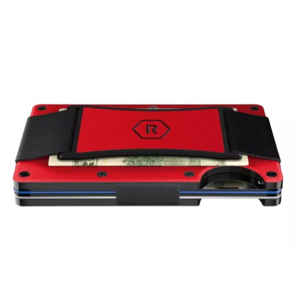 Ridge RFID Blocking Metal Wallet with Cash Strap - Rodeo Red - Outlaw